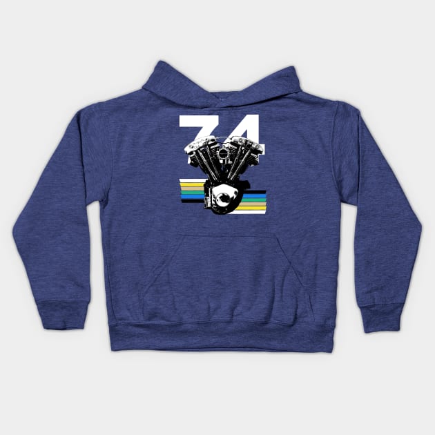 Solid cool 74 Kids Hoodie by motomessage